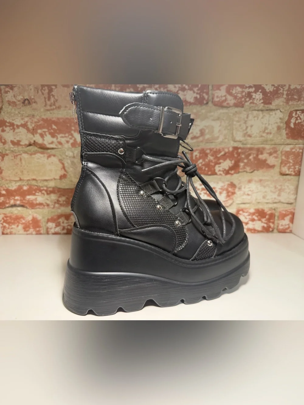 Women's Goth Platform Lace-Up Combat Boots